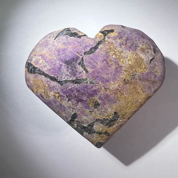 Natural Raw Purpurite Heart Carving (4)‎ - Picture 5 of 9